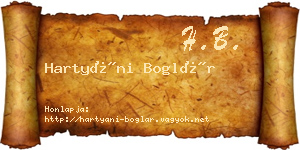 Hartyáni Boglár névjegykártya